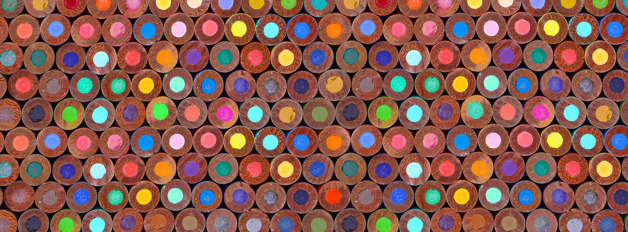 Full frame shot of multi colored pencil