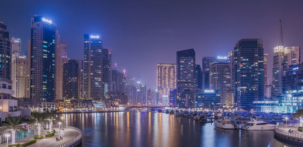 Dubai city in the uae. dubai marina. night city dubai.