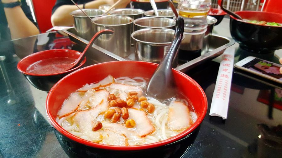 High angle view of food in bowl