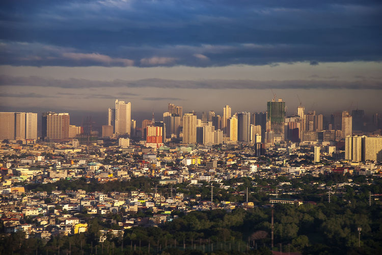 The city of manila in the philippines just after daybreak