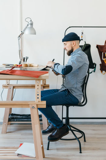 Creative man working at desk