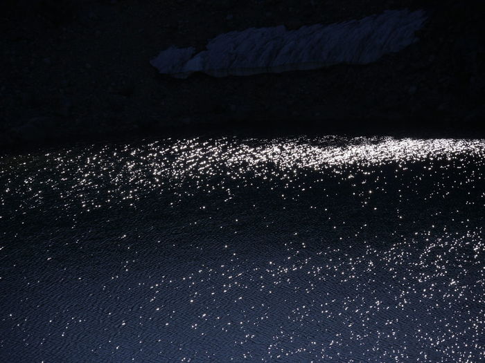 Close-up of water against sky at night