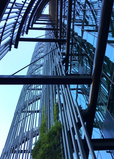 Low angle view of modern building against sky