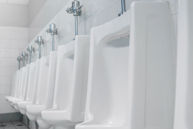 Urinals at public restroom
