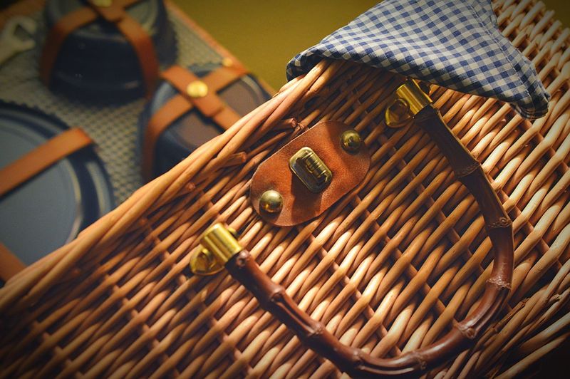 Tilt image of picnic basket