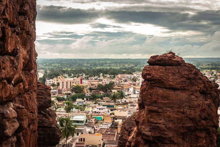 City view from mountain top