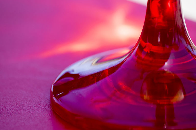 Close-up of red bottle