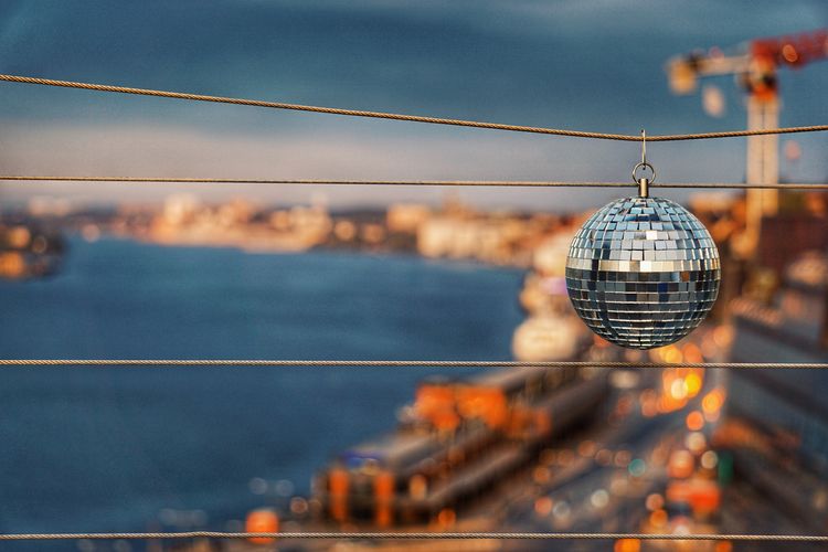 Close-up of disco ball 