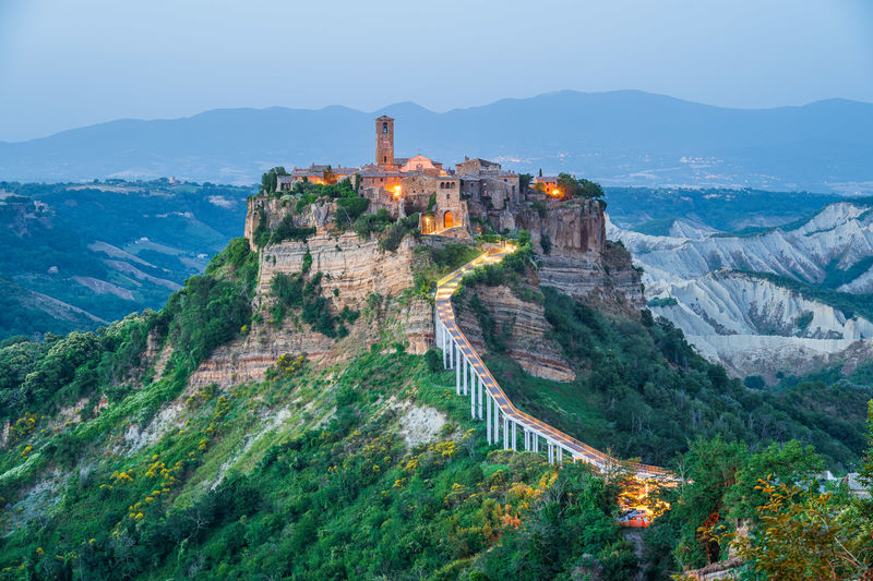 The ancient village of civita di bagnoregio, in the region of tuscia, italy