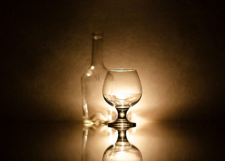 Close-up of wine glass on table