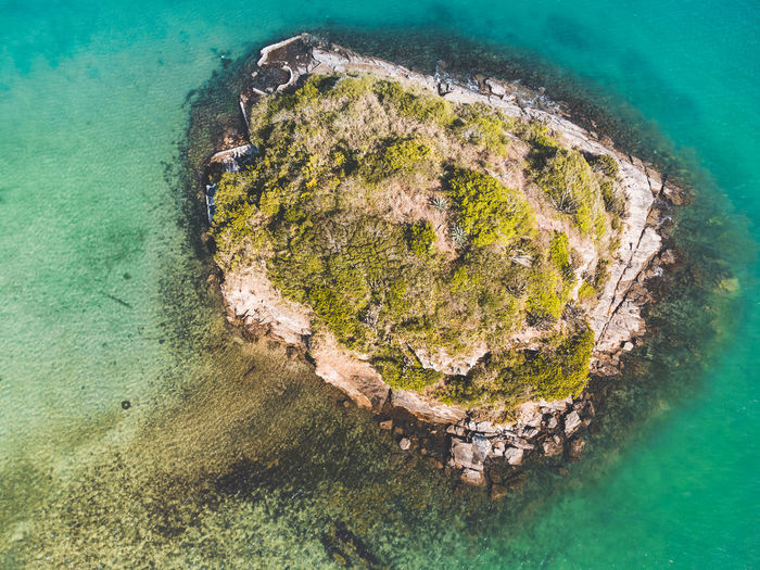High angle view of little island 