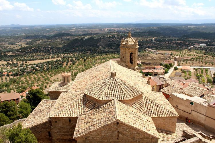 High angle view of townscape against sky