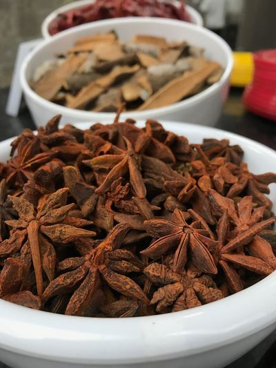 Star anise in bowl