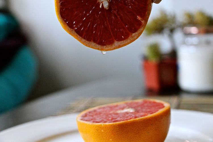 Close-up of fresh grapefruit