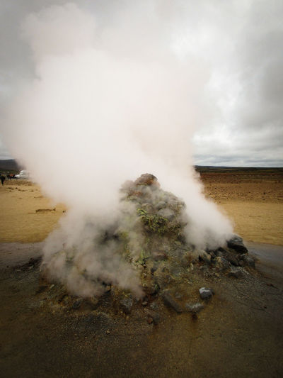 Sulfuric steam coming out of the earth