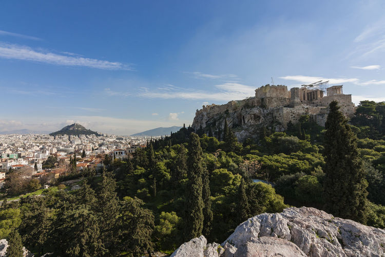 Panoramic view of mountains against sky