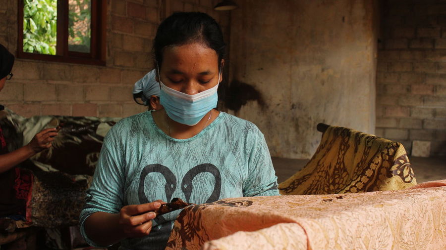 Young woman working