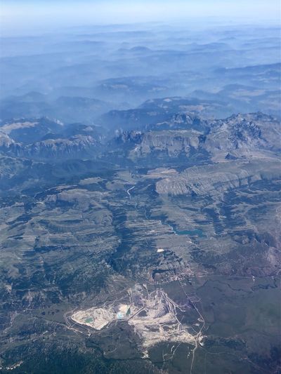 Aerial view of dramatic landscape