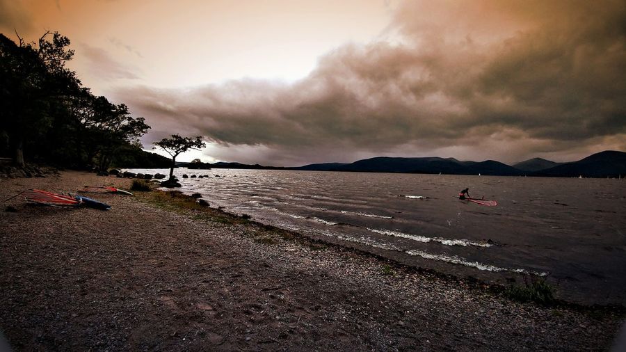 Scenic view of beach against sky