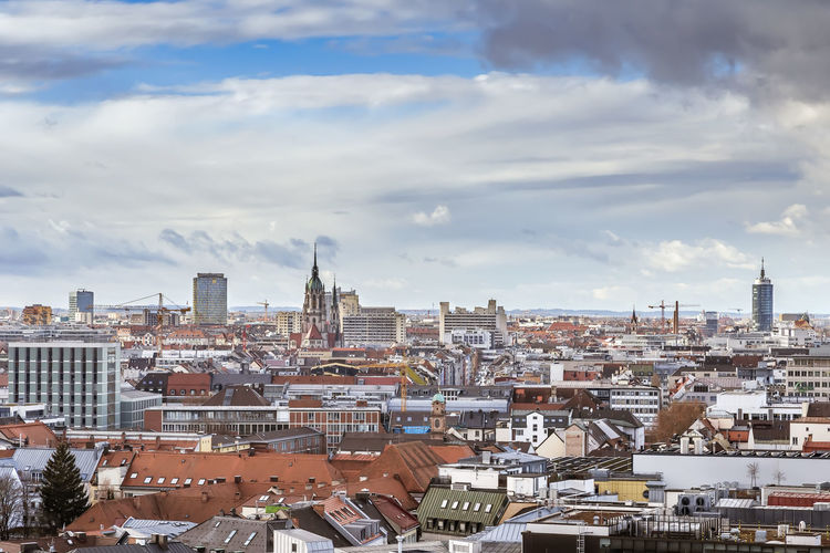 Aerial view of munich from new town hall tower, germany