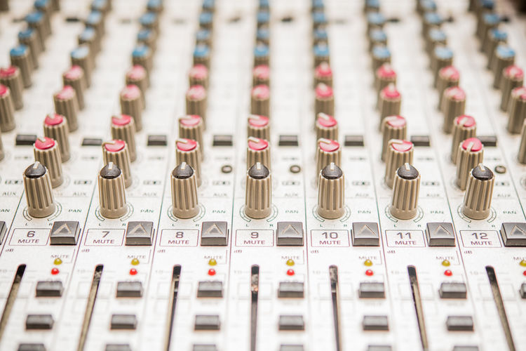 Full frame shot of sound mixer