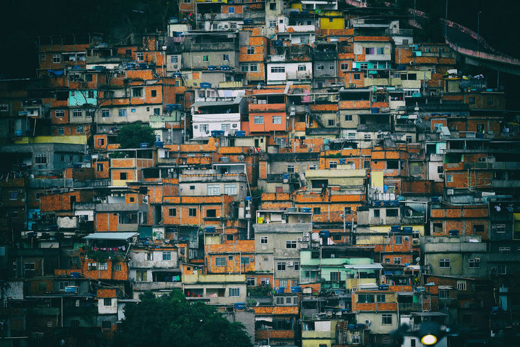 Part of the favela mangueira, seen from the maracana stadium