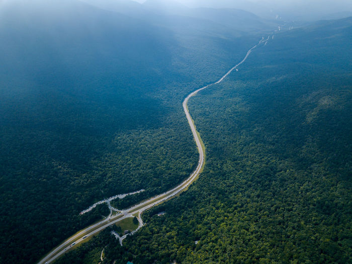 High angle view of mountain road