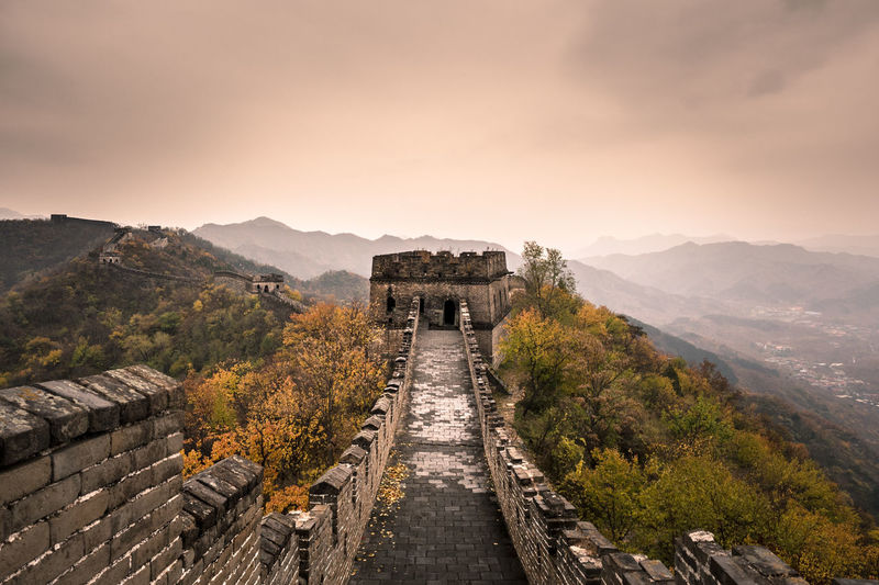 Scenic view of great wall of china 