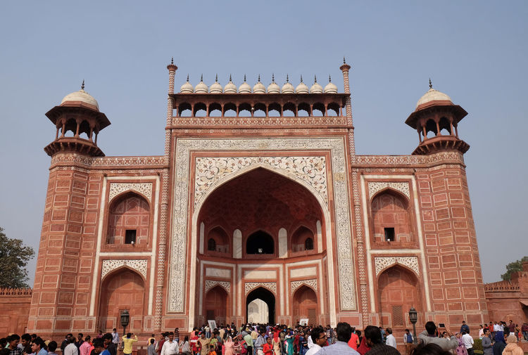 Gate to the taj mahal, crown of palaces in agra, uttar pradesh, india