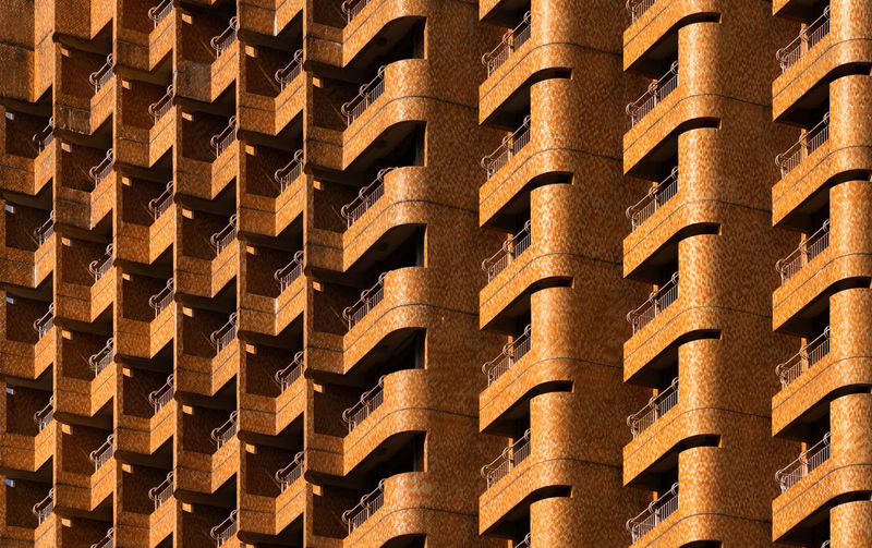 Close-up of building facade in singapore during daytime