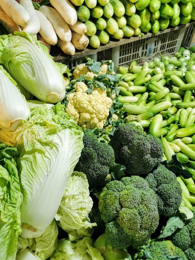 Vegetables for sale at market stall