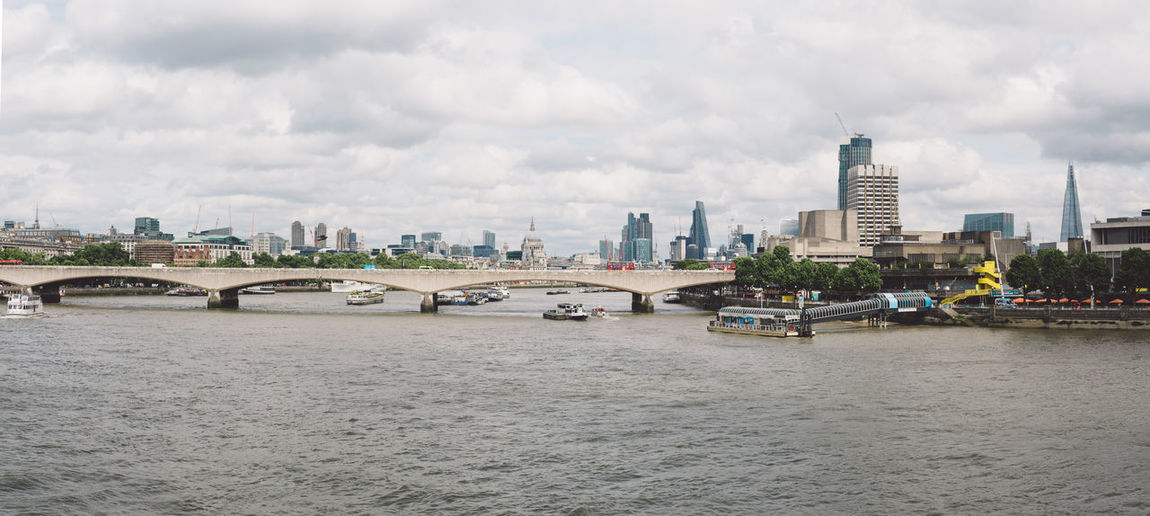 London cityscape against cloudy sky