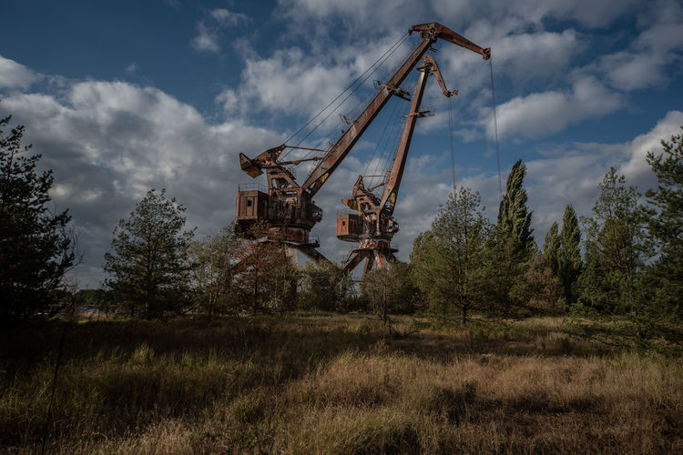 Cranes on pripyat docks