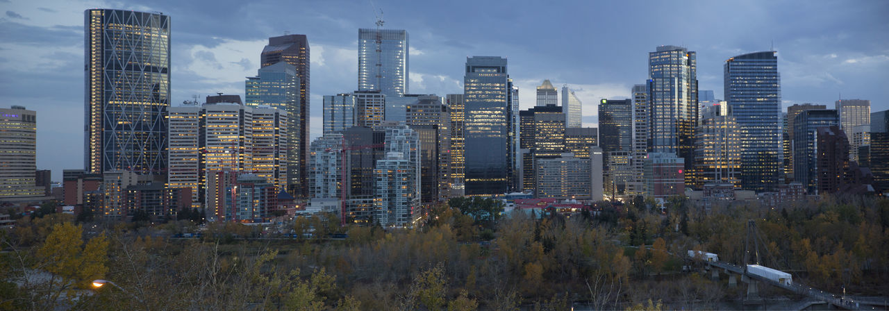 View of skyscrapers in city