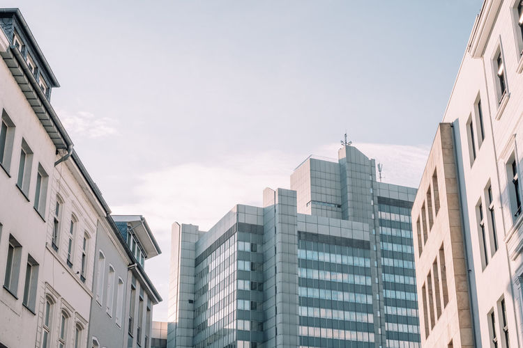 Low angle view of buildings against sky