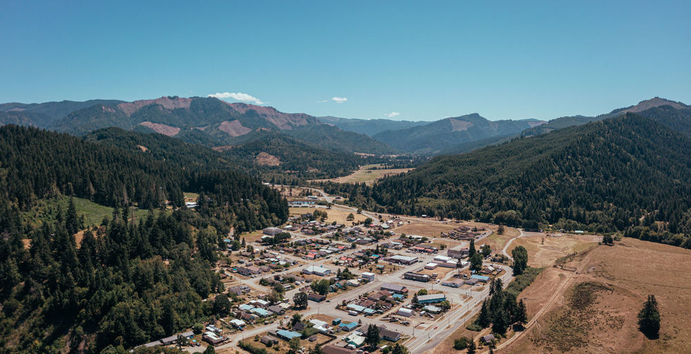 City of powers in southern oregon, drone photo