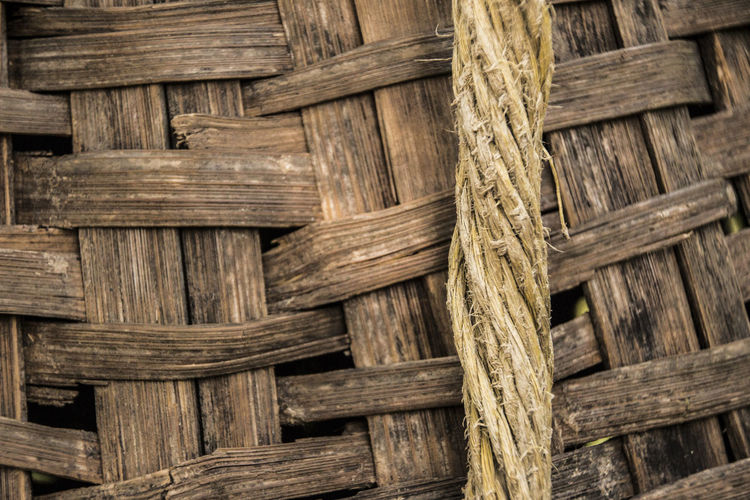 Close-up of rope and wood