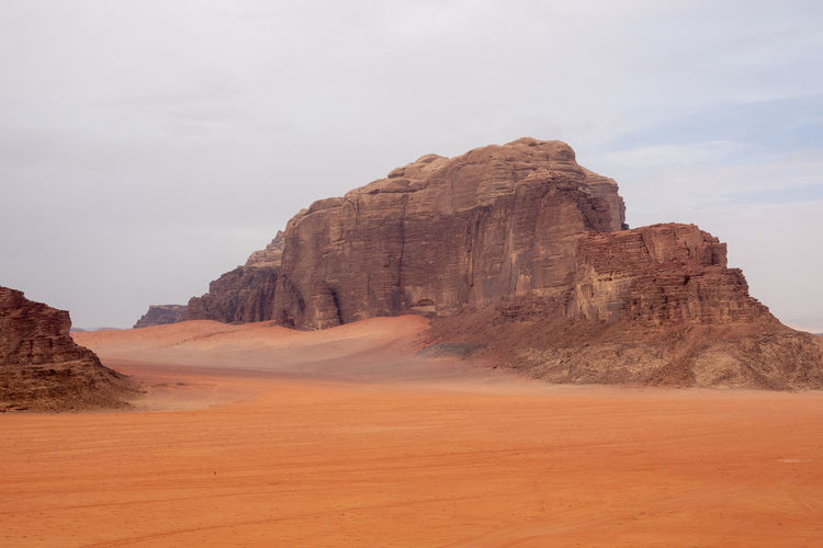 Rock formations in desert against sky wadi rum jordan