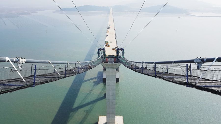 Bridge over sea against sky