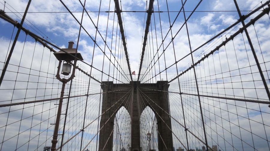 Low angle view of suspension bridge