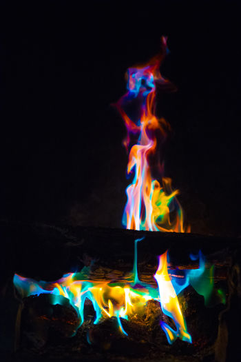 Firework display at night