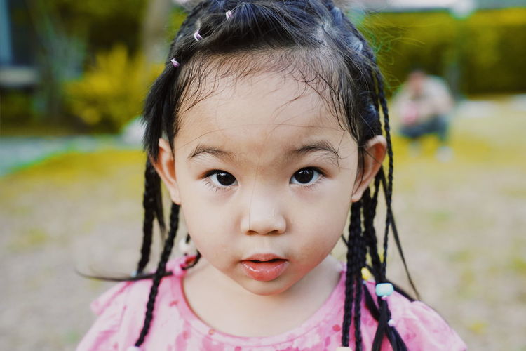 Close-up portrait of cute girl