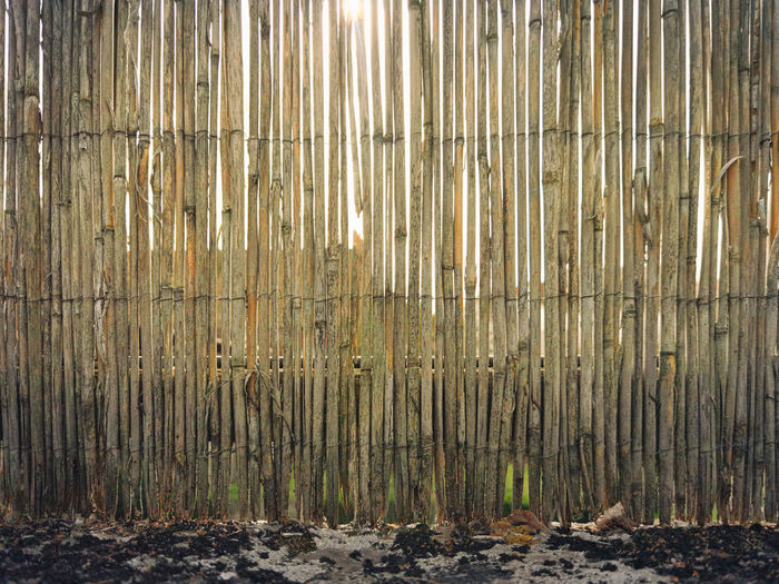 Full frame shot of a bamboo fence