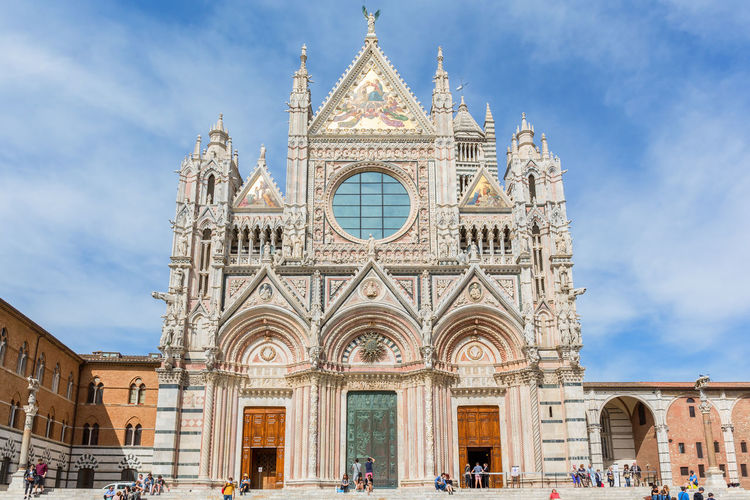 View towards the duomo di siena cathedral in siena, italy