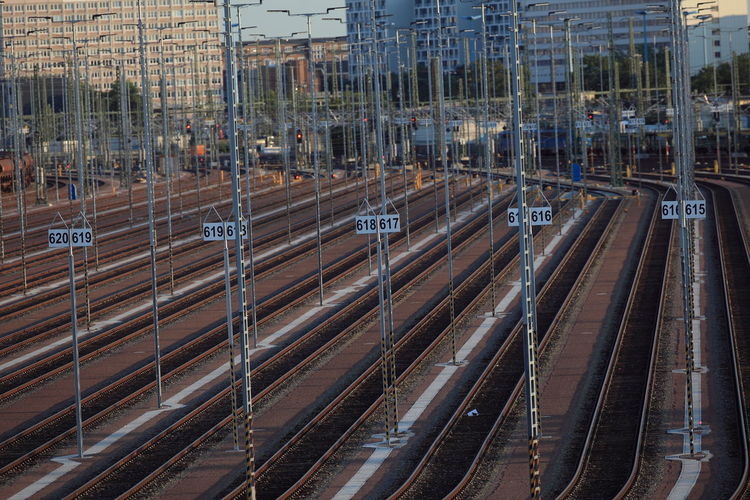 High angle view of train