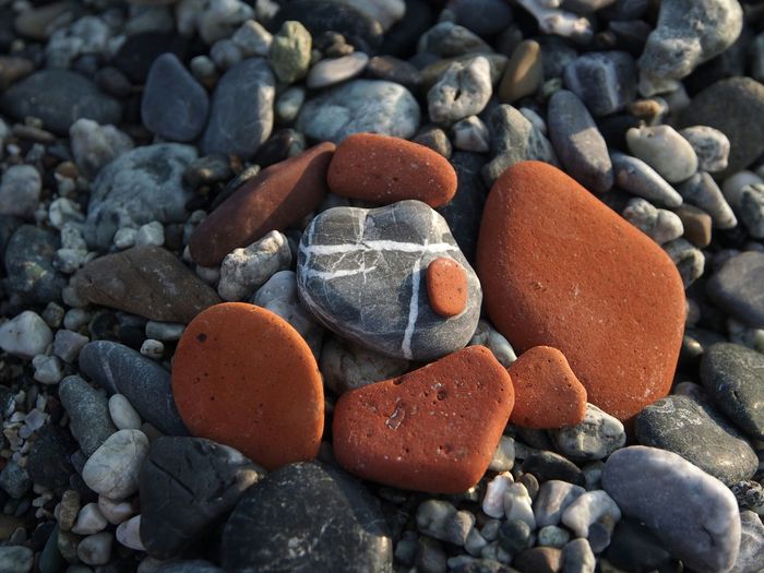 Pebbles on stones