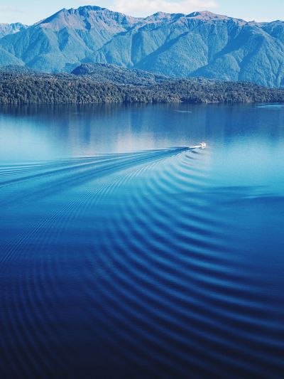 Scenic view of lake by mountains
