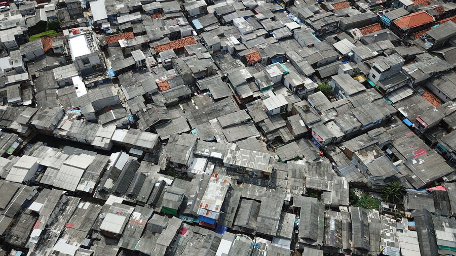 Aerial view of buildings in city