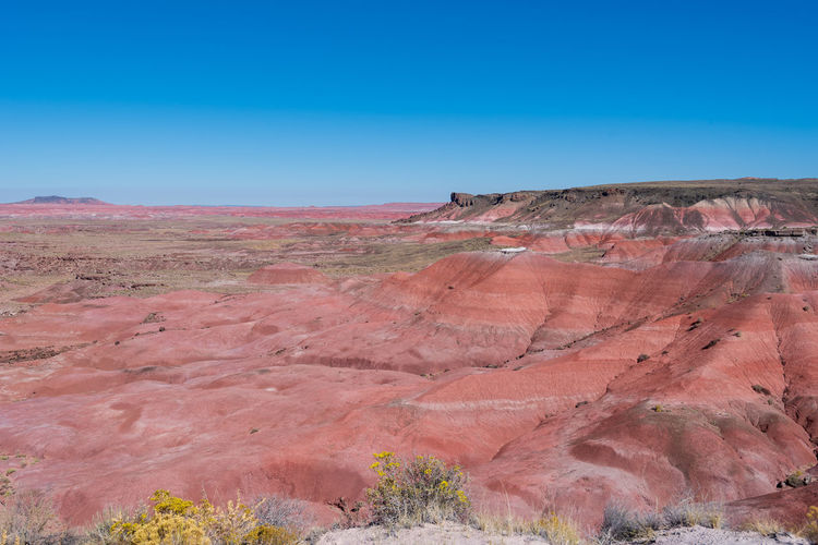 Pink stone hills at the painted hills in petrified forest national park in arizona