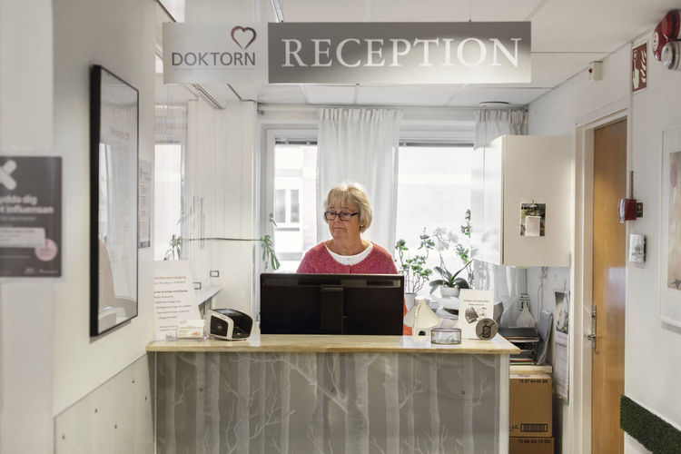 Receptionist in doctor's surgery